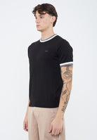 T-shirt in maglia di cotone nero 