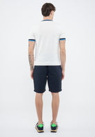 T-shirt in maglia di cotone bianco panna 