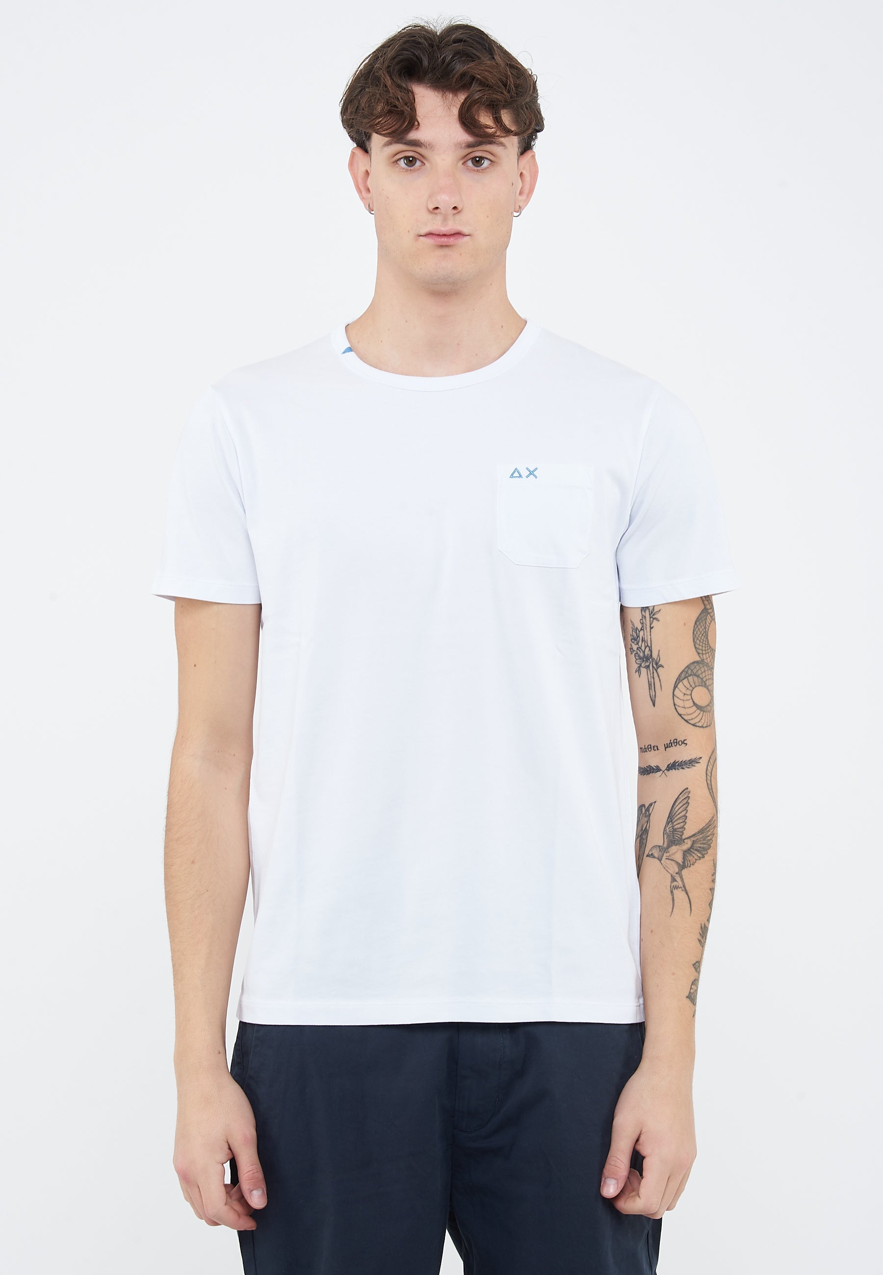 T-shirt girocollo in jersey bianco 