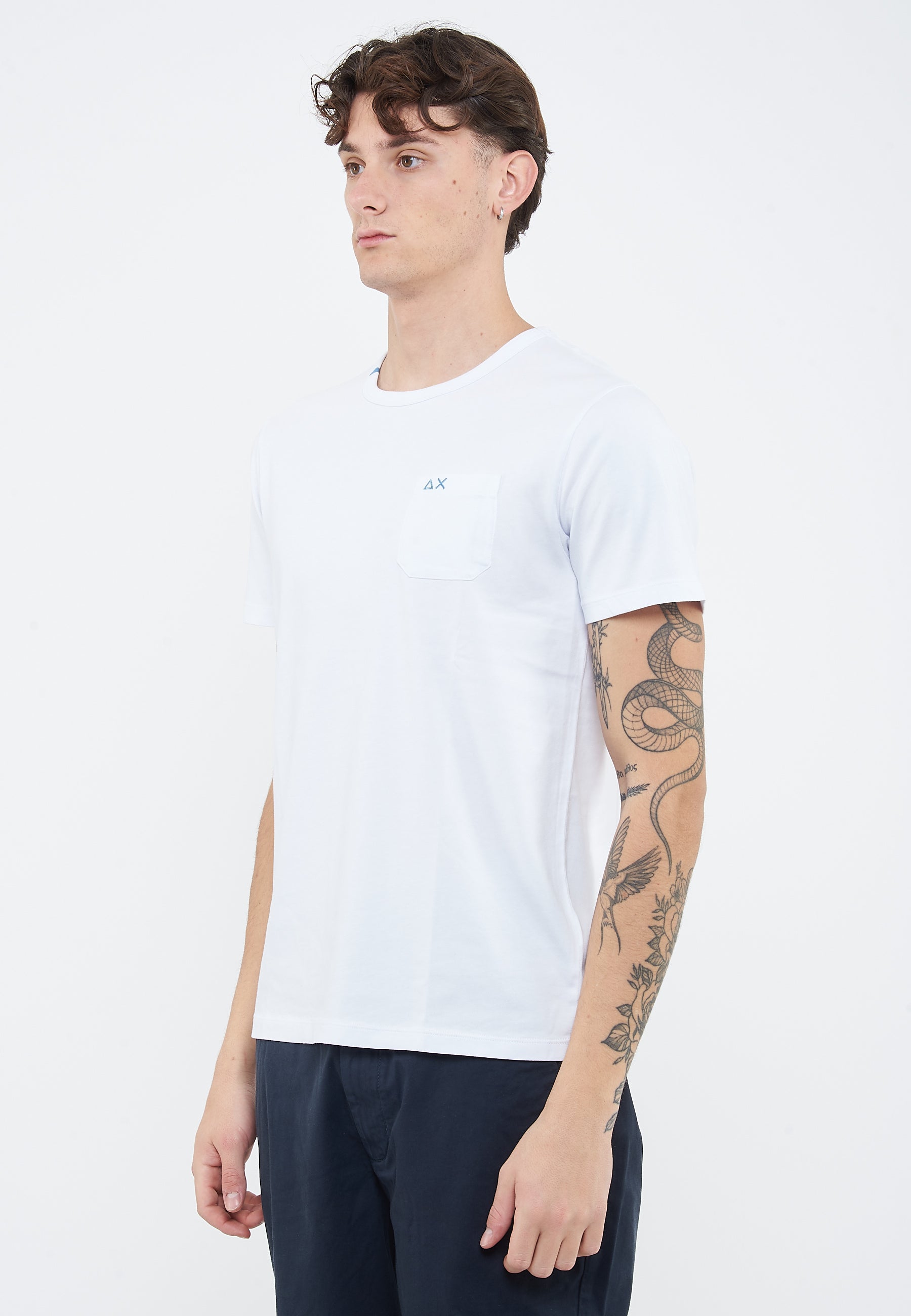 T-shirt girocollo in jersey bianco 