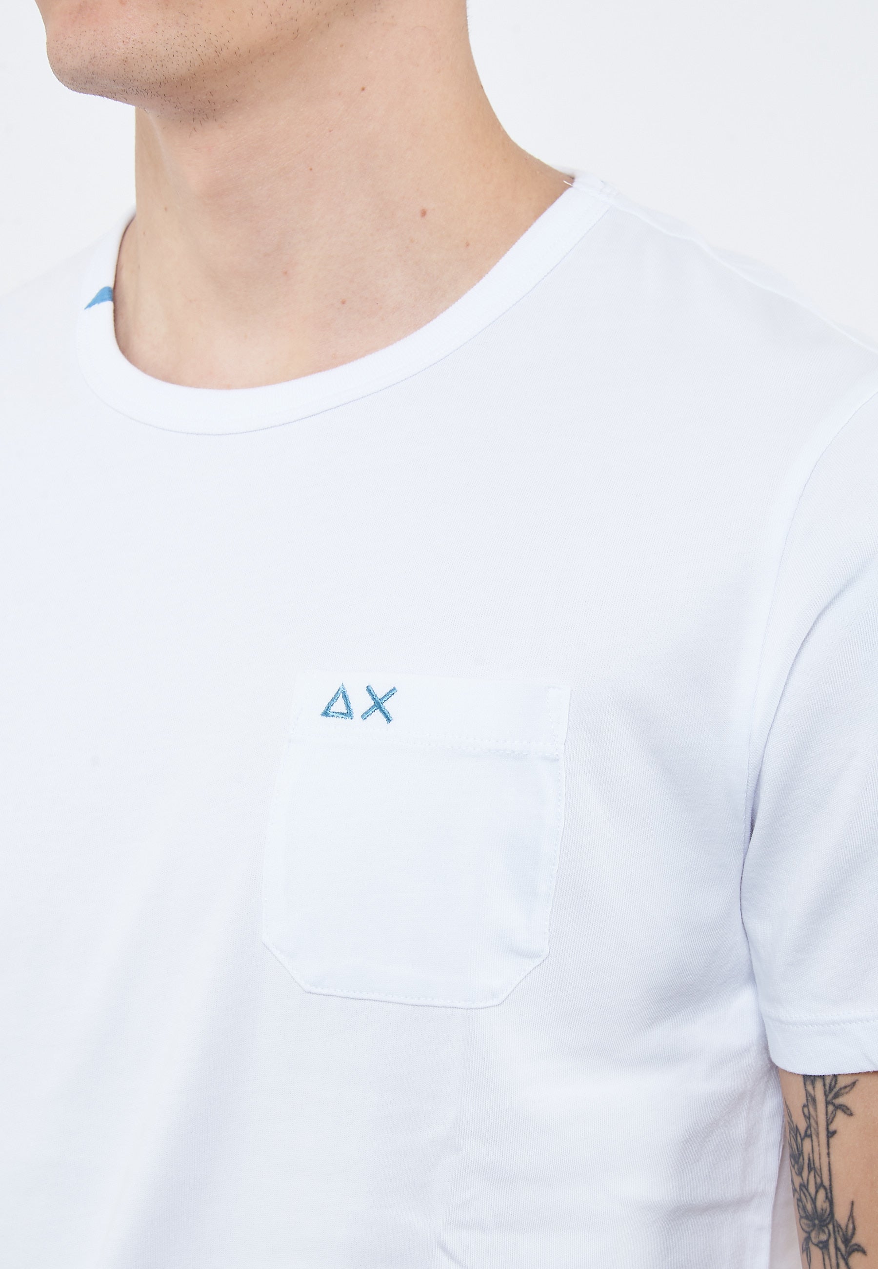 T-shirt girocollo in jersey bianco 