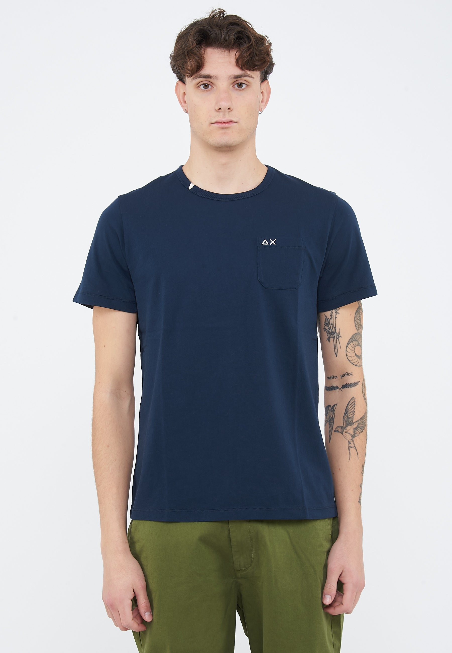T-shirt girocollo in jersey navy blue 