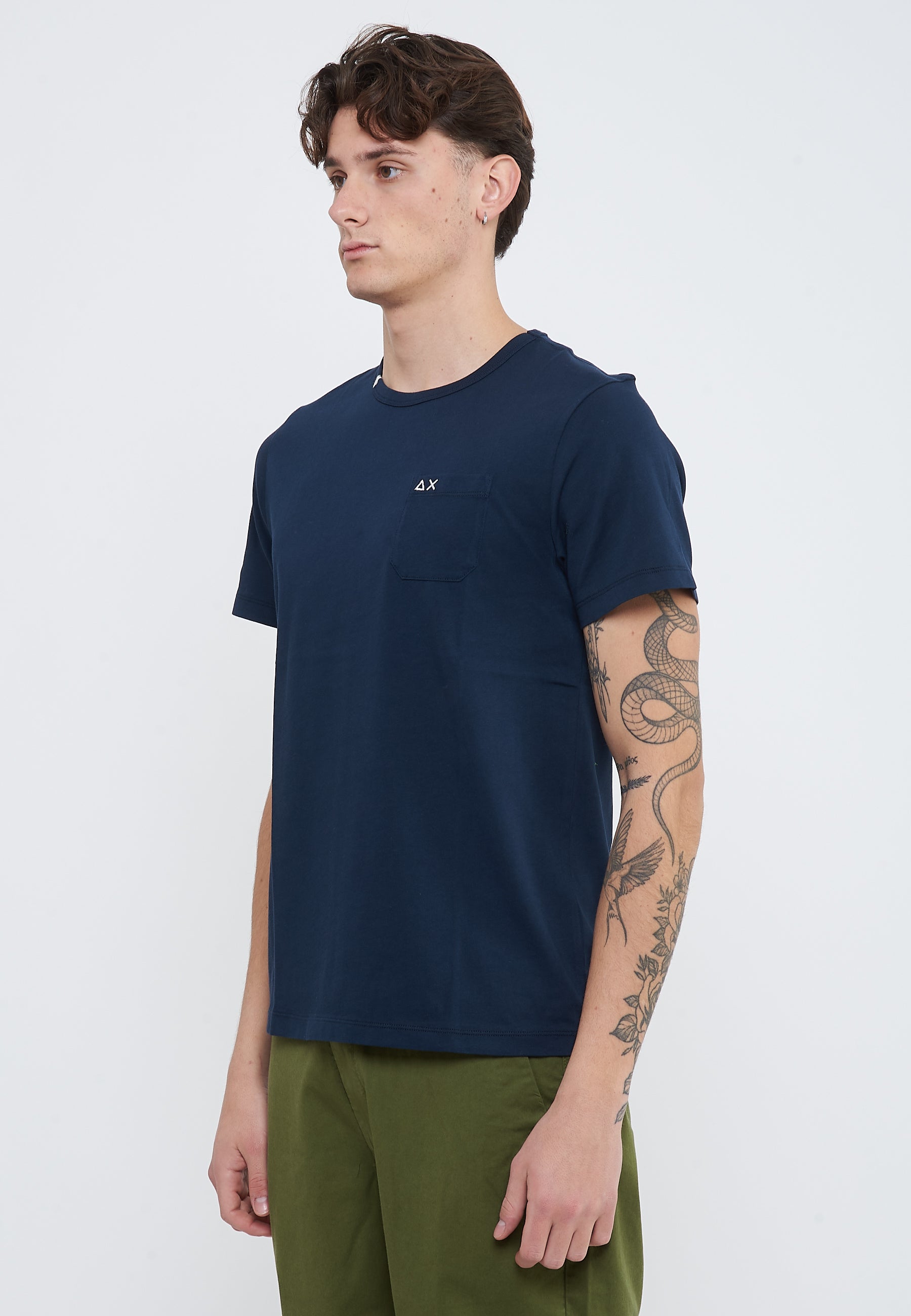T-shirt girocollo in jersey navy blue 