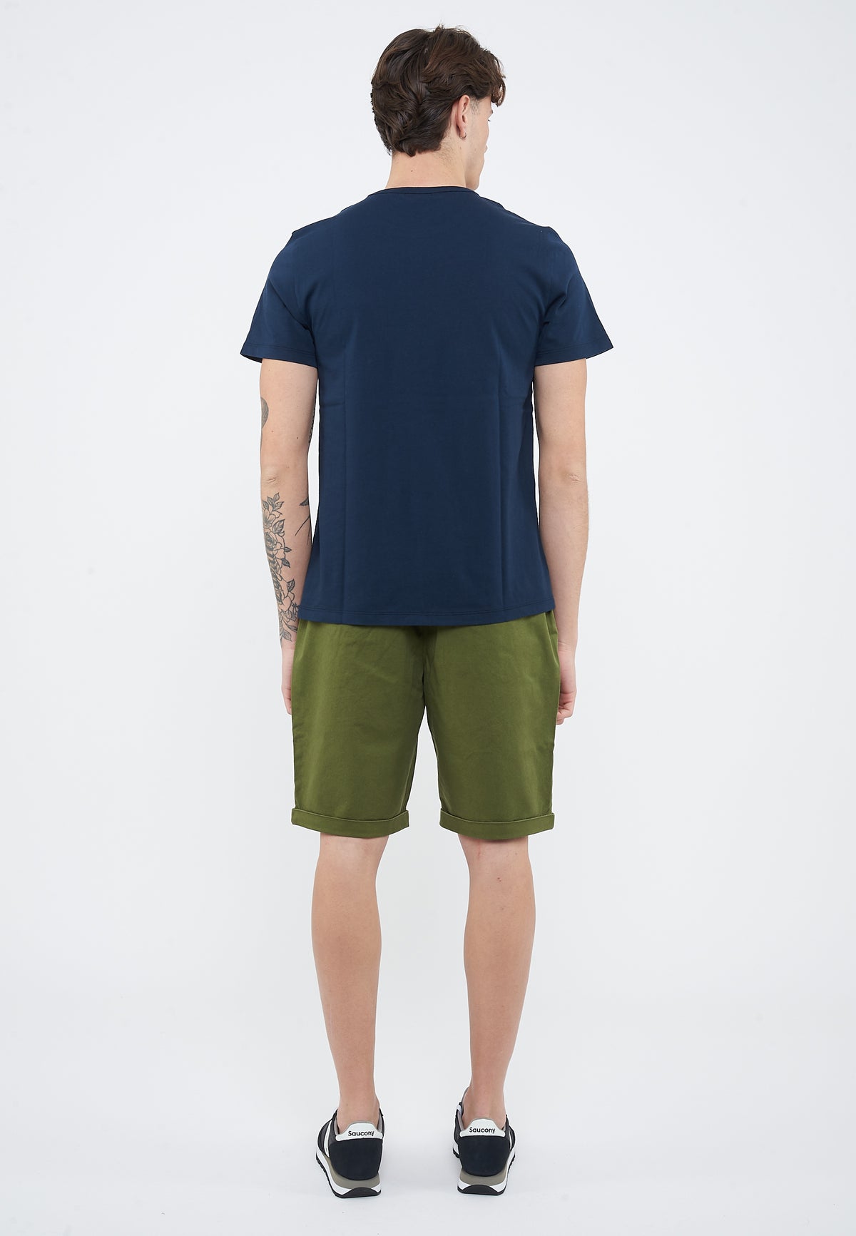 Navy blue jersey crew neck t-shirt