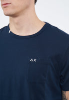 T-shirt girocollo in jersey navy blue 