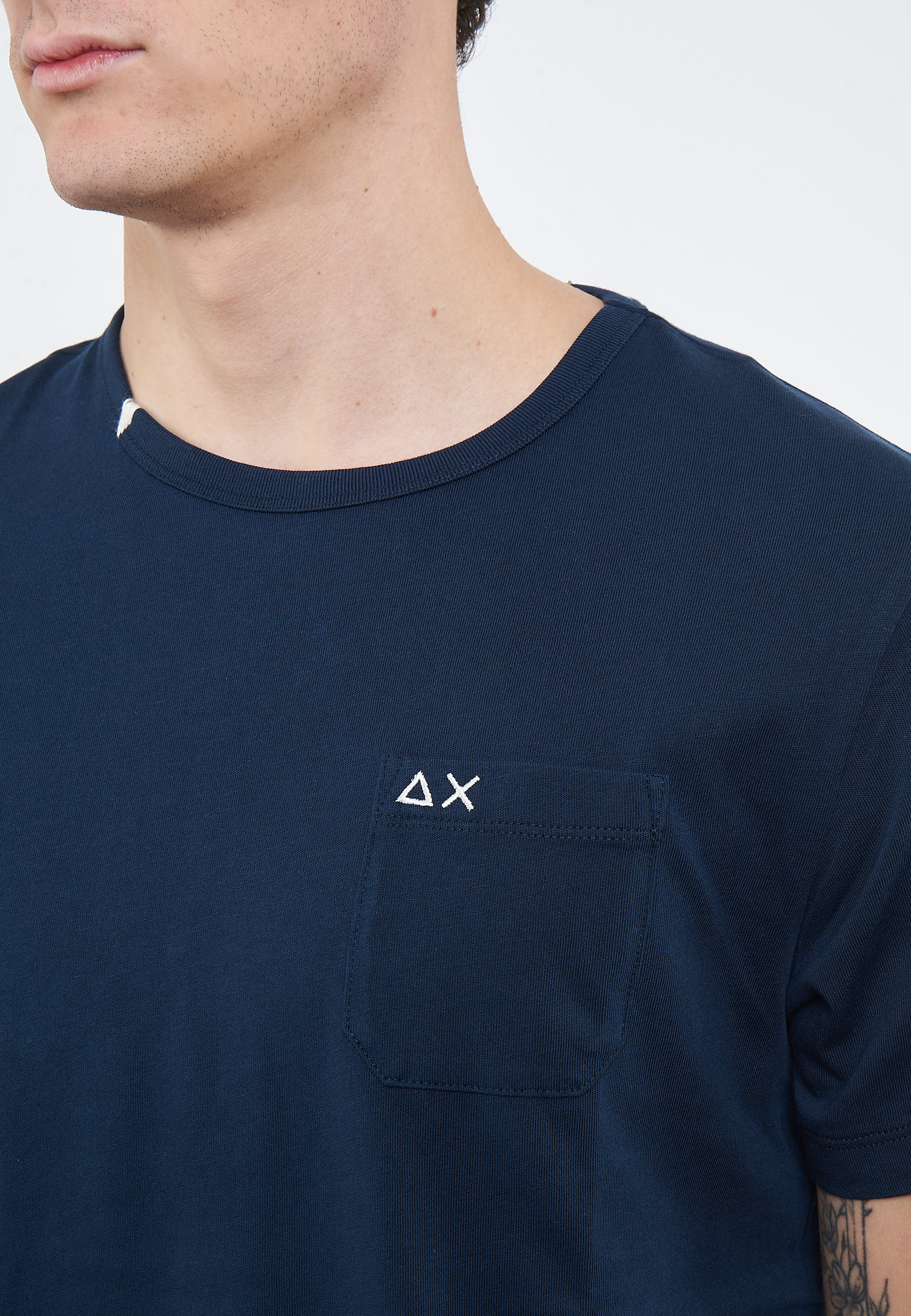 T-shirt girocollo in jersey navy blue 