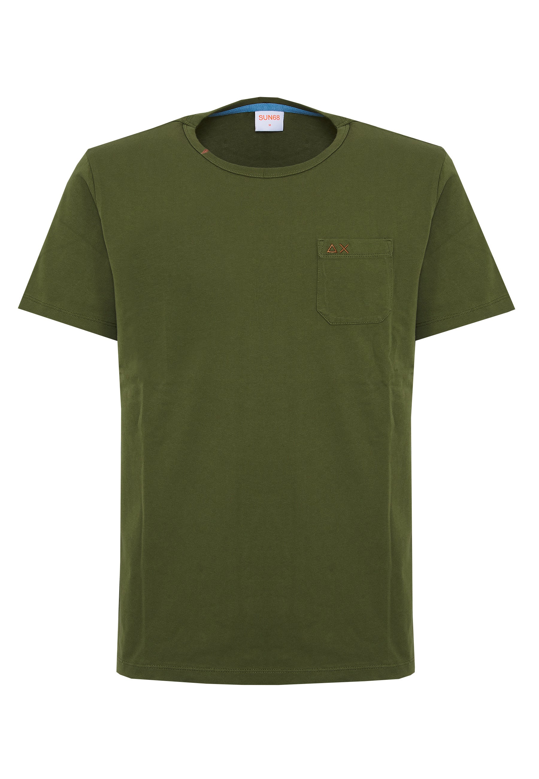 T-shirt girocollo in jersey verde scuro 