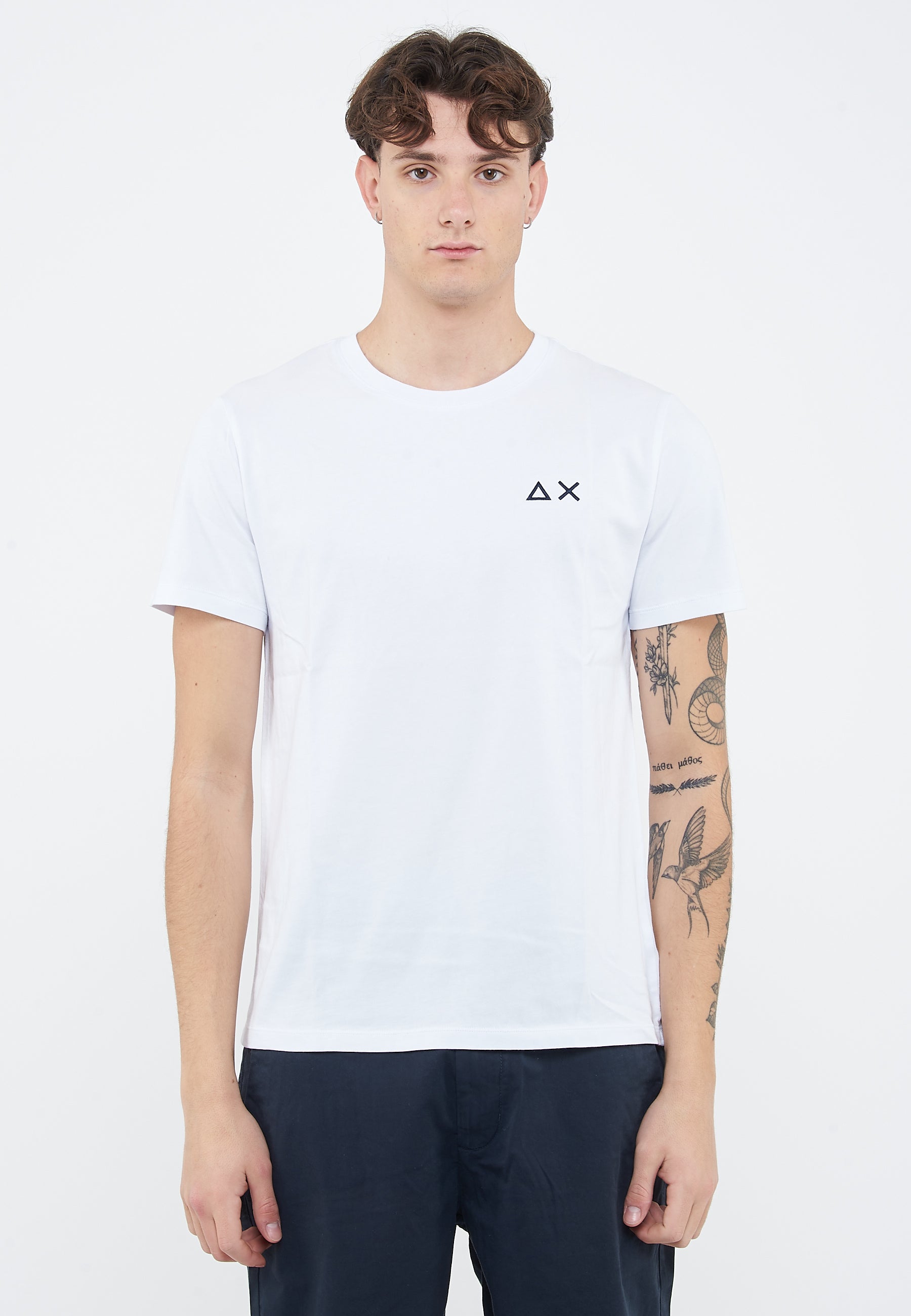 T-shirt con logo sun68 in cotone bianco 