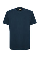 T-shirt con trattamento vintage in cotone navy blue 