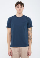 T-shirt con trattamento vintage in cotone navy blue 