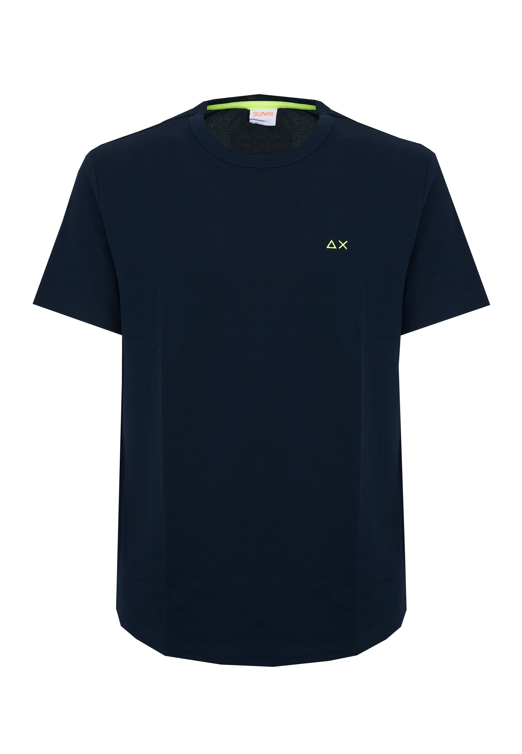 T-shirt in piquet di cotone blu navy 