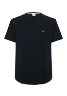 T-shirt in piquet di cotone nero 