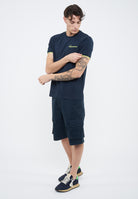 T-shirt in piquet di cotone navy blue 