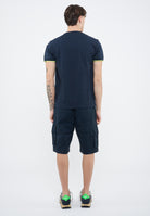 T-shirt in piquet di cotone navy blue 