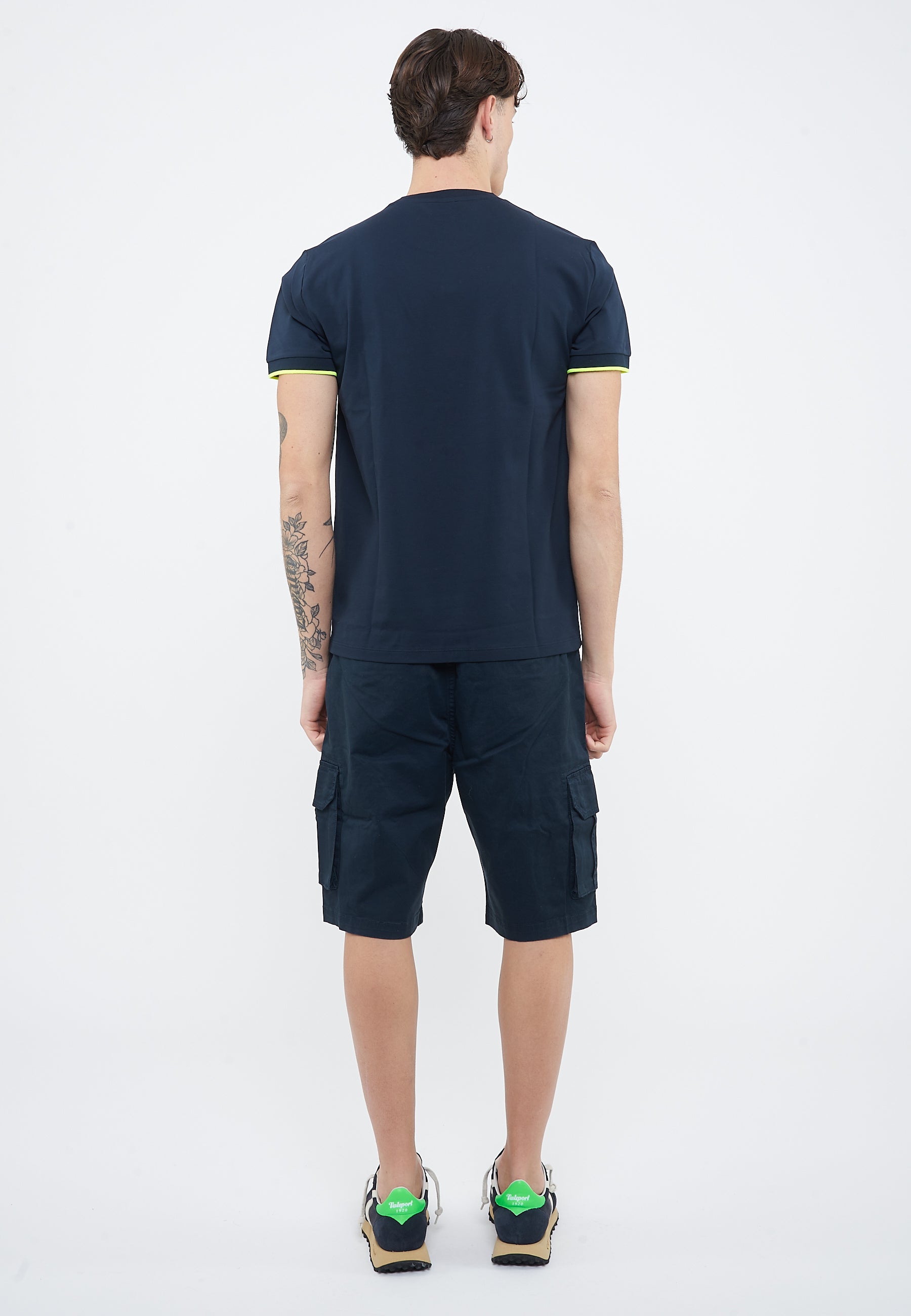 T-shirt in piquet di cotone navy blue 
