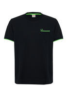 T-shirt in piquet di cotone nero 