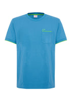 T-shirt in piquet di cotone avio 