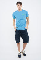 T-shirt in piquet di cotone avio 