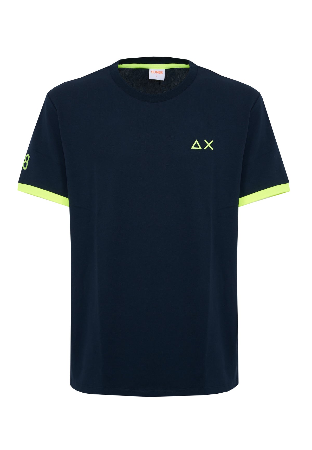 T-shirt in piquet di cotone blu navy 