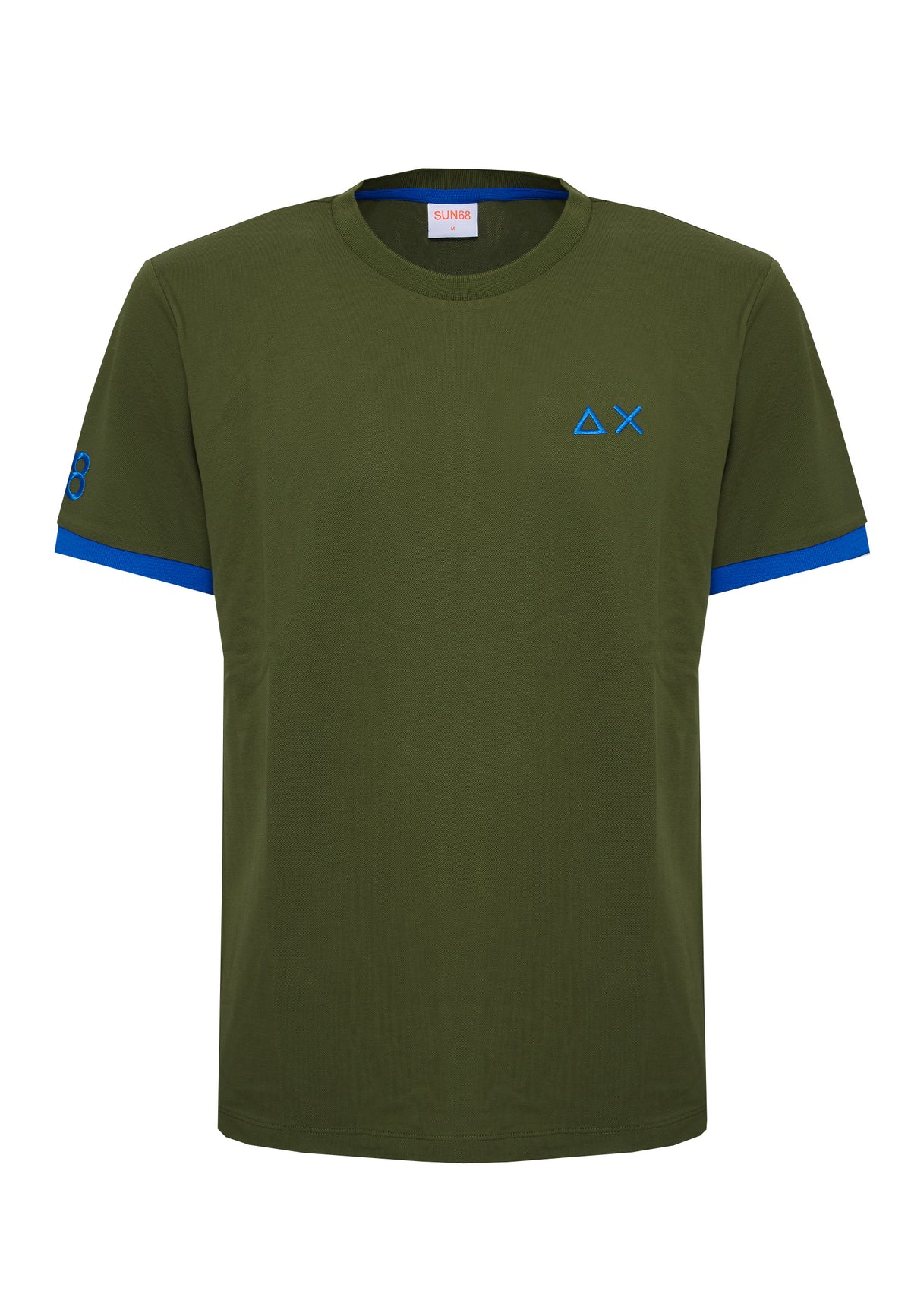 T-shirt in piquet di cotone verde scuro 