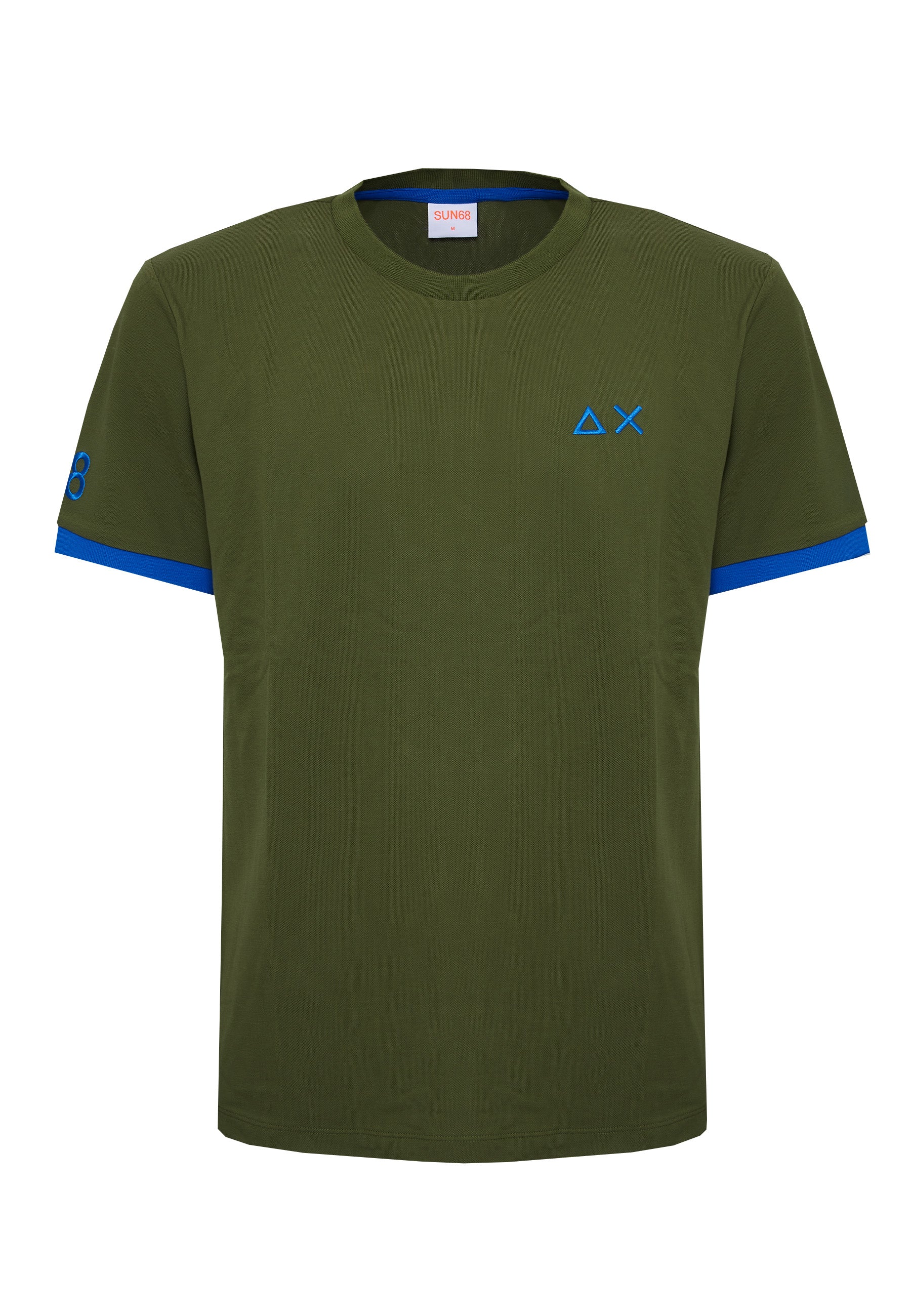T-shirt in piquet di cotone verde scuro 