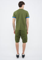 T-shirt in piquet di cotone verde scuro 