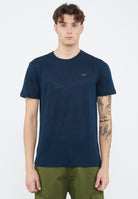 T-shirt in jersey di lino navy blue 