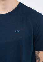 T-shirt in jersey di lino navy blue 