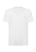 T-shirt in jersey di lino bianco panna 