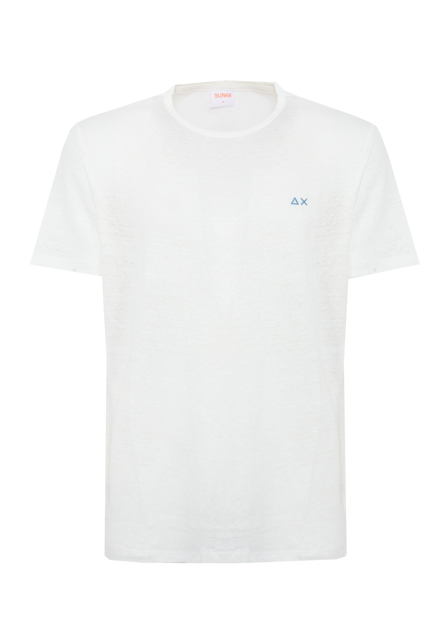 T-shirt in jersey di lino bianco panna 