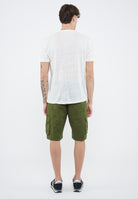 T-shirt in jersey di lino bianco panna 