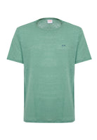 T-shirt in jersey di lino verde salvia 