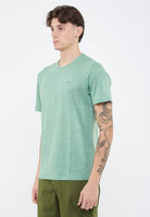 T-shirt in jersey di lino verde salvia 
