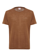 T-shirt in jersey di lino volpe 