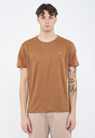 T-shirt in jersey di lino volpe 
