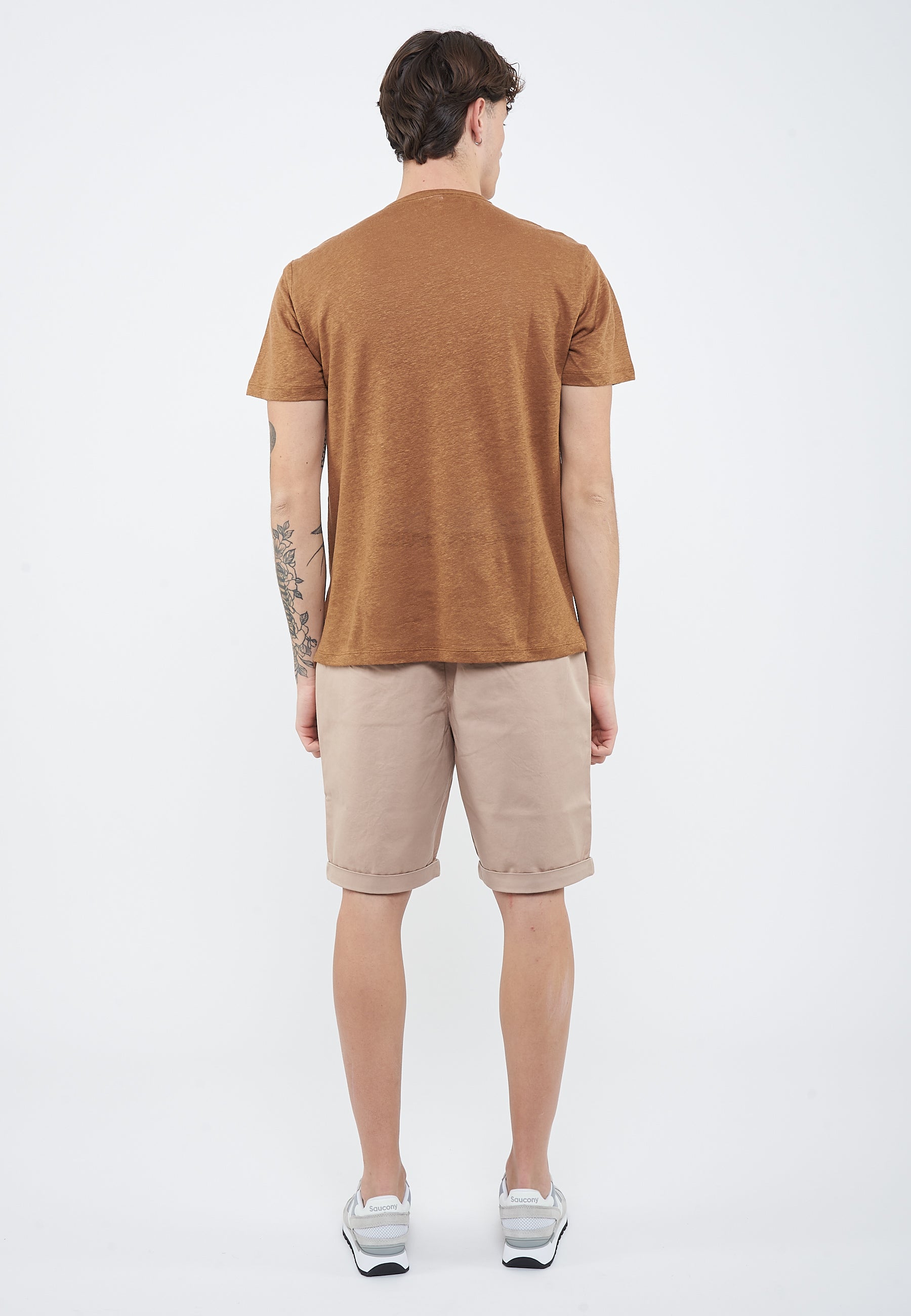 T-shirt in jersey di lino volpe 