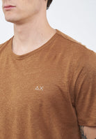 T-shirt in jersey di lino volpe 