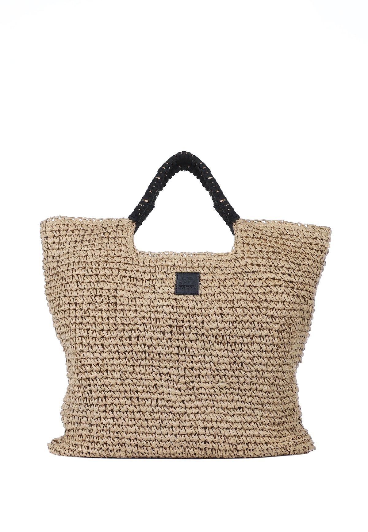 Maxi Borsa In Paglia Intrecciata Tan 