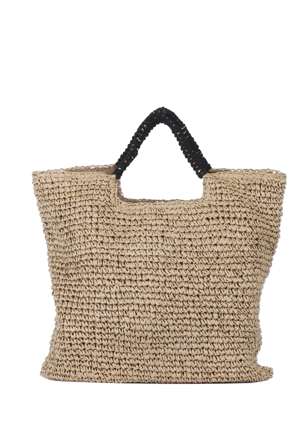 Maxi Borsa In Paglia Intrecciata Tan 