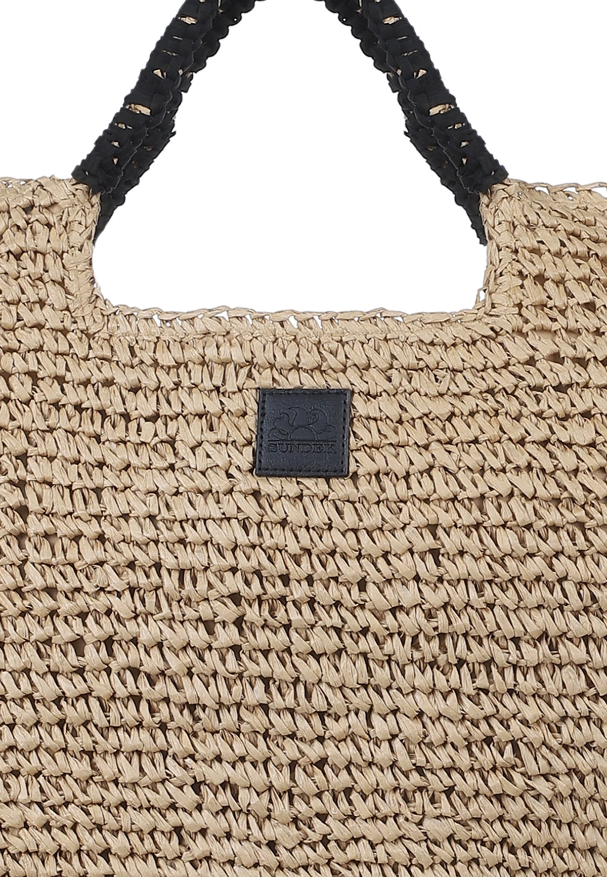 Maxi Borsa In Paglia Intrecciata Tan 