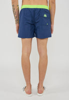 Costume Corto Vita Elasticata Iconic Taffeta Con Piping A Contrasto Navy 
