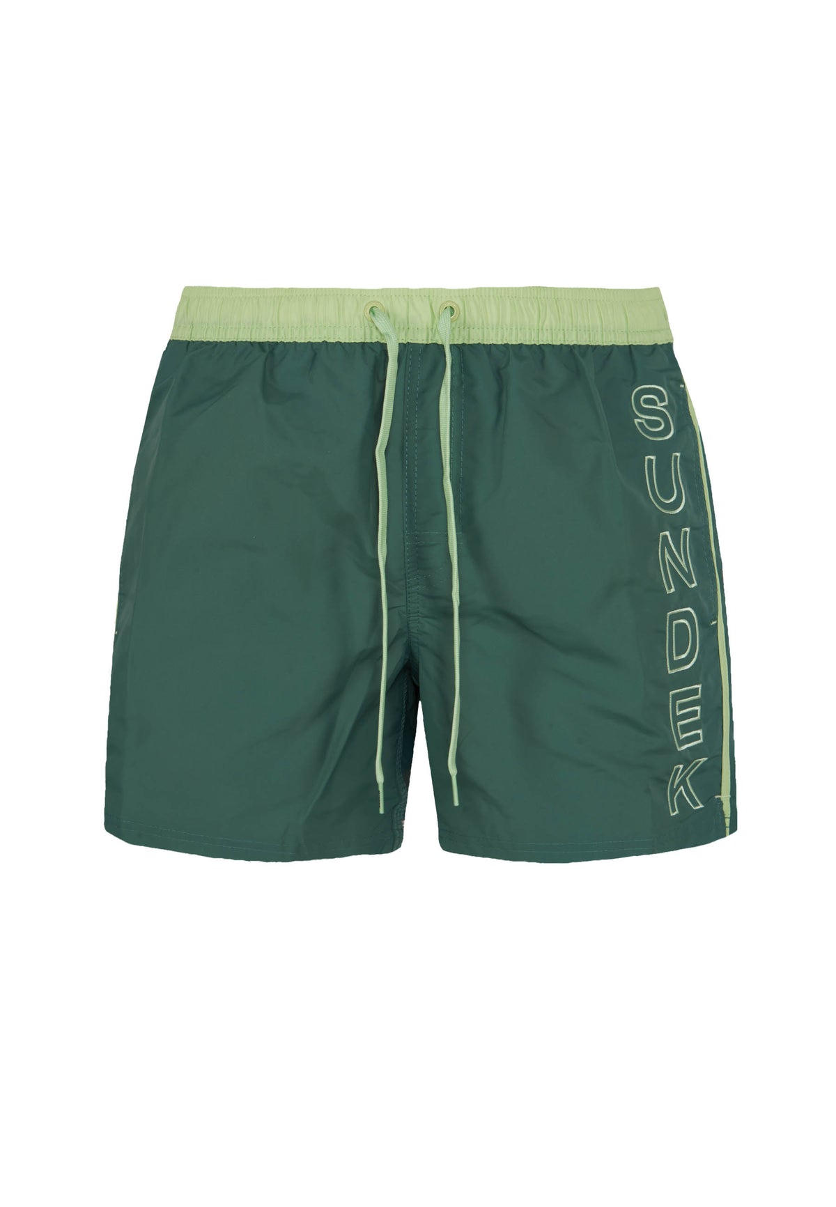 Costume Corto Vita Elasticata Iconic Taffeta Con Piping A Contrasto Camo Green 