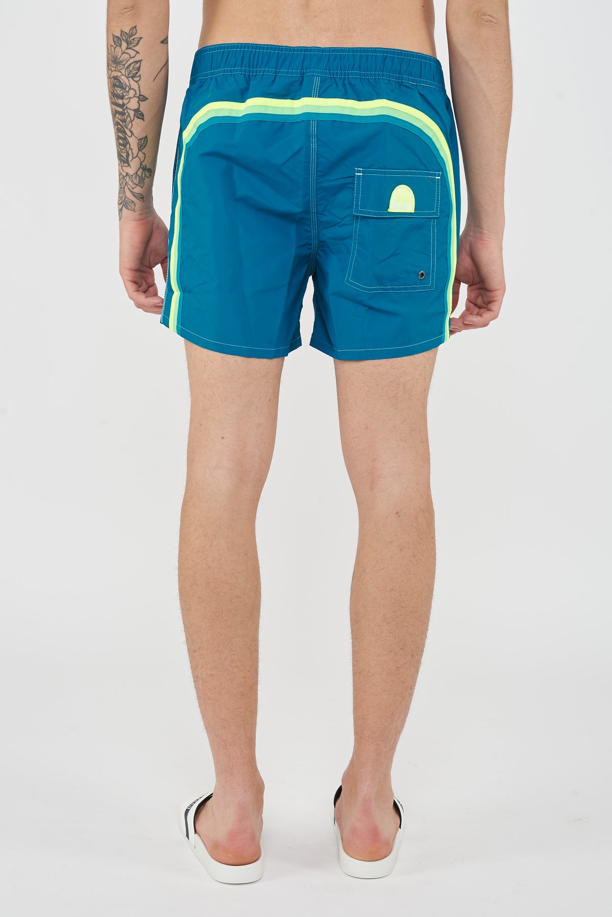Costume Da Bagno Uomo Corto Con Vita Semi Elasticata Iconic Taffeta Deep01 