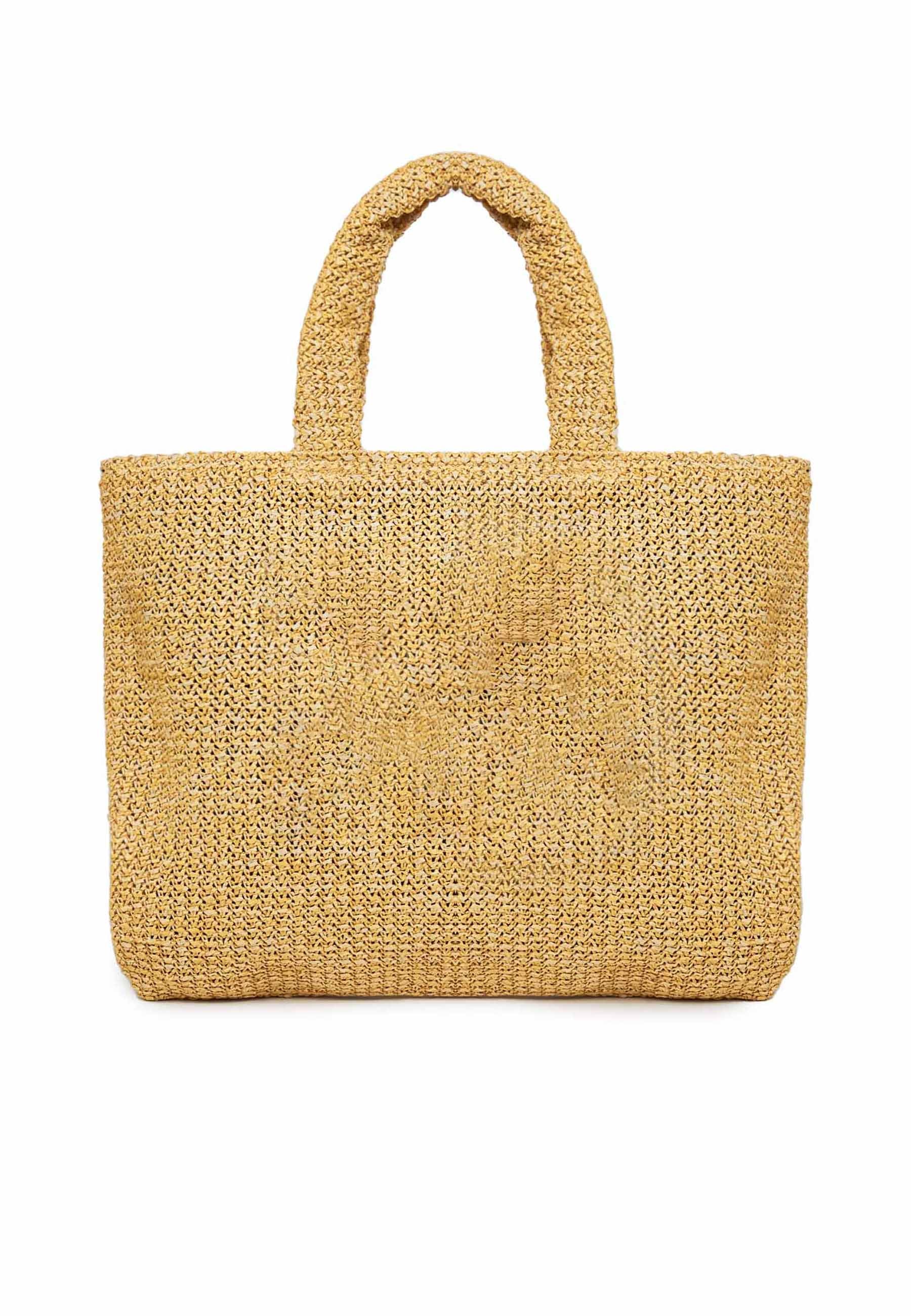 Borsa Grande In Poly Raffia Natural 