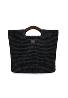 Maxi Borsa In Paglia Intrecciata Black 