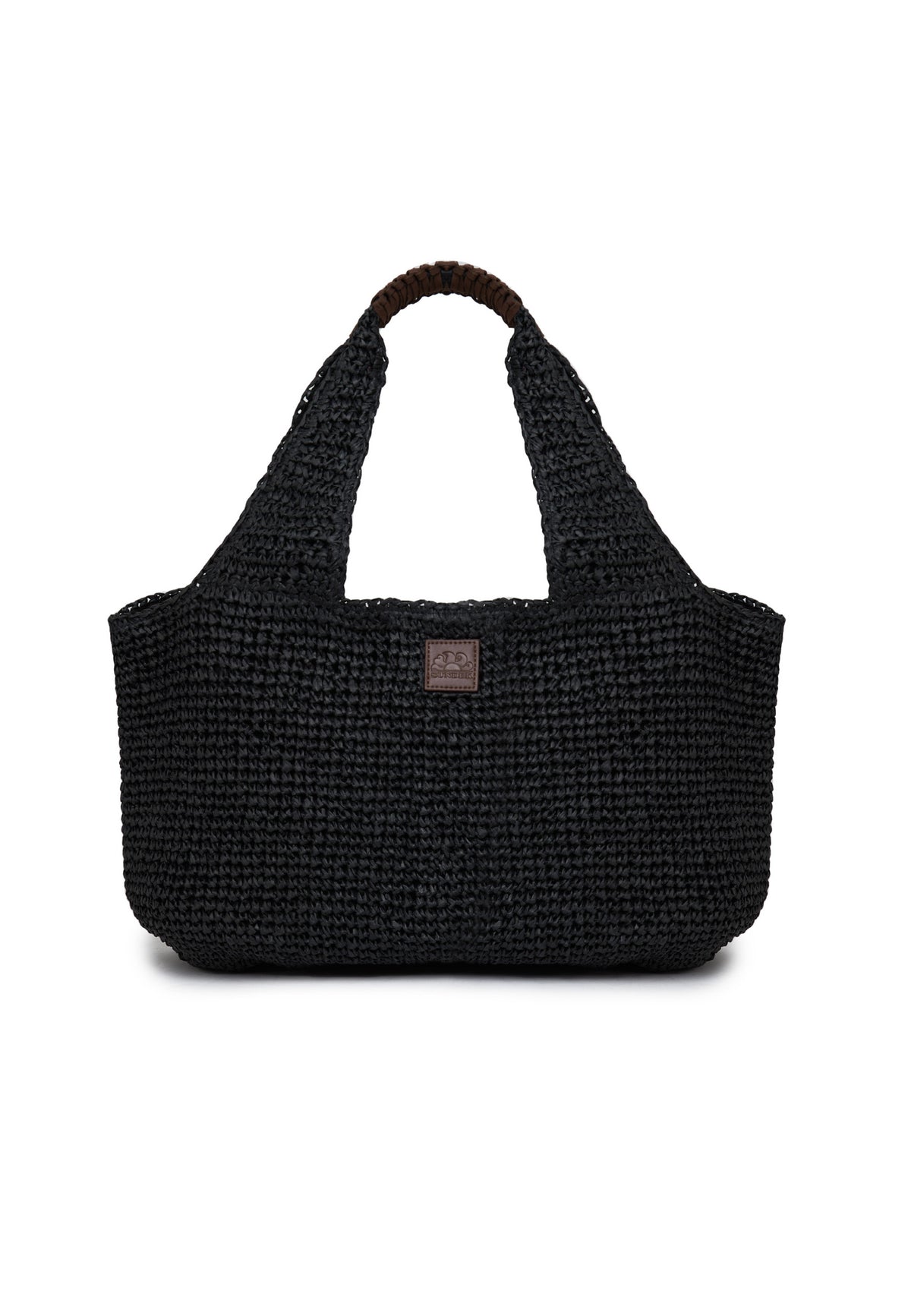 MaxiI Bag In Paper Straw Intrecciata Black 
