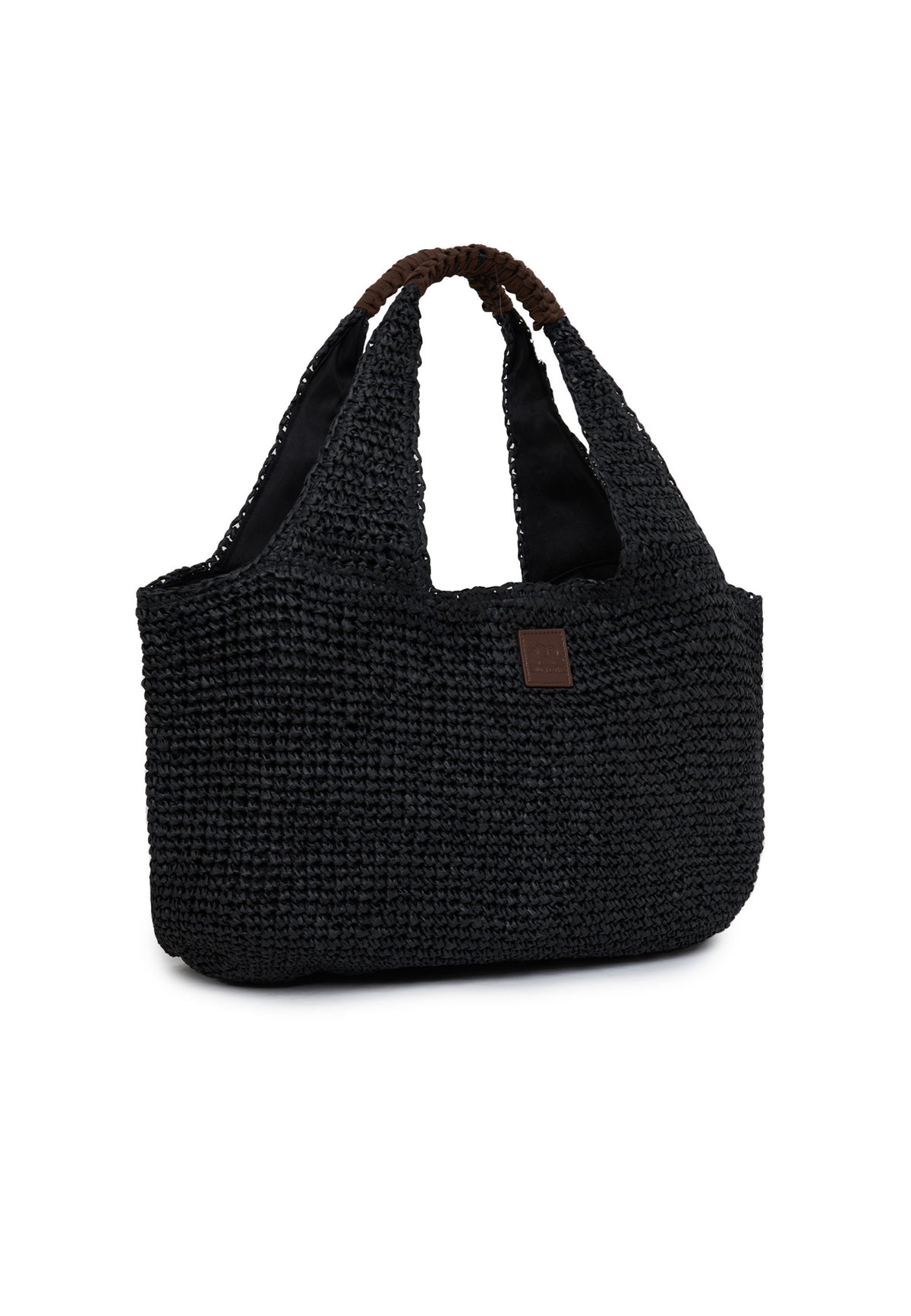MaxiI Bag In Paper Straw Intrecciata Black 