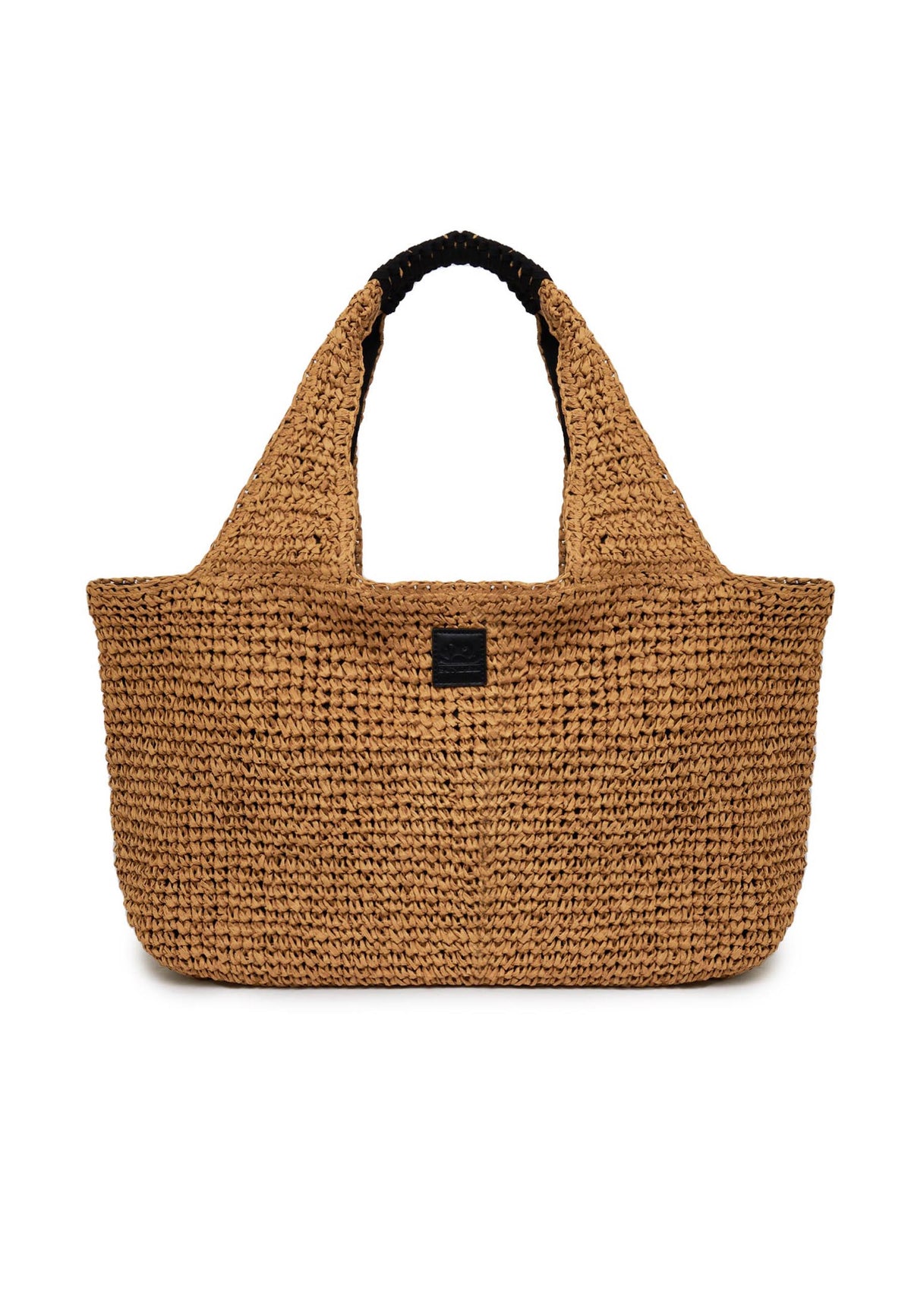 MaxiI Bag In Paper Straw Intrecciata Tan 