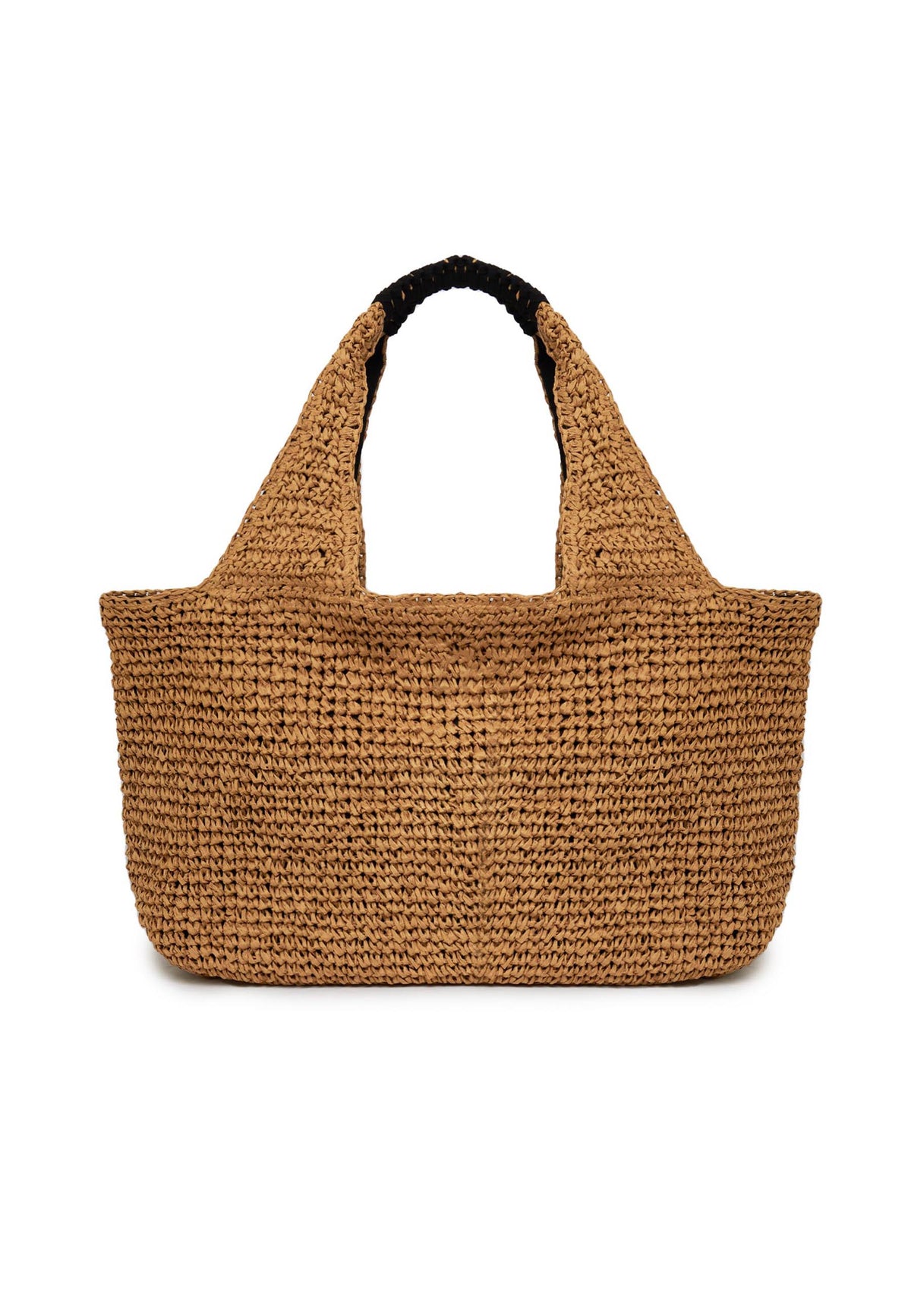 MaxiI Bag In Paper Straw Intrecciata Tan 