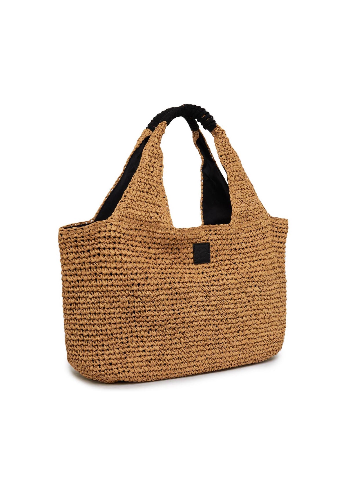 MaxiI Bag In Paper Straw Intrecciata Tan 
